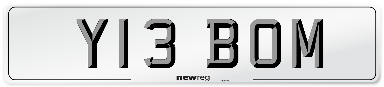 Y13 BOM Number Plate from New Reg